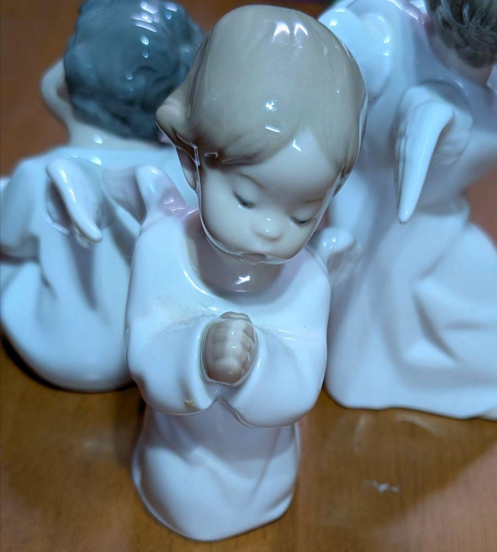 LLADRO】磁器人形「可愛い考え事」「可愛いお祈り」「可愛いフルート