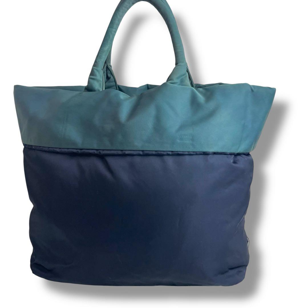 人気】プラダ リバーシブル トートバッグ ナイロン ネイビー グリーン