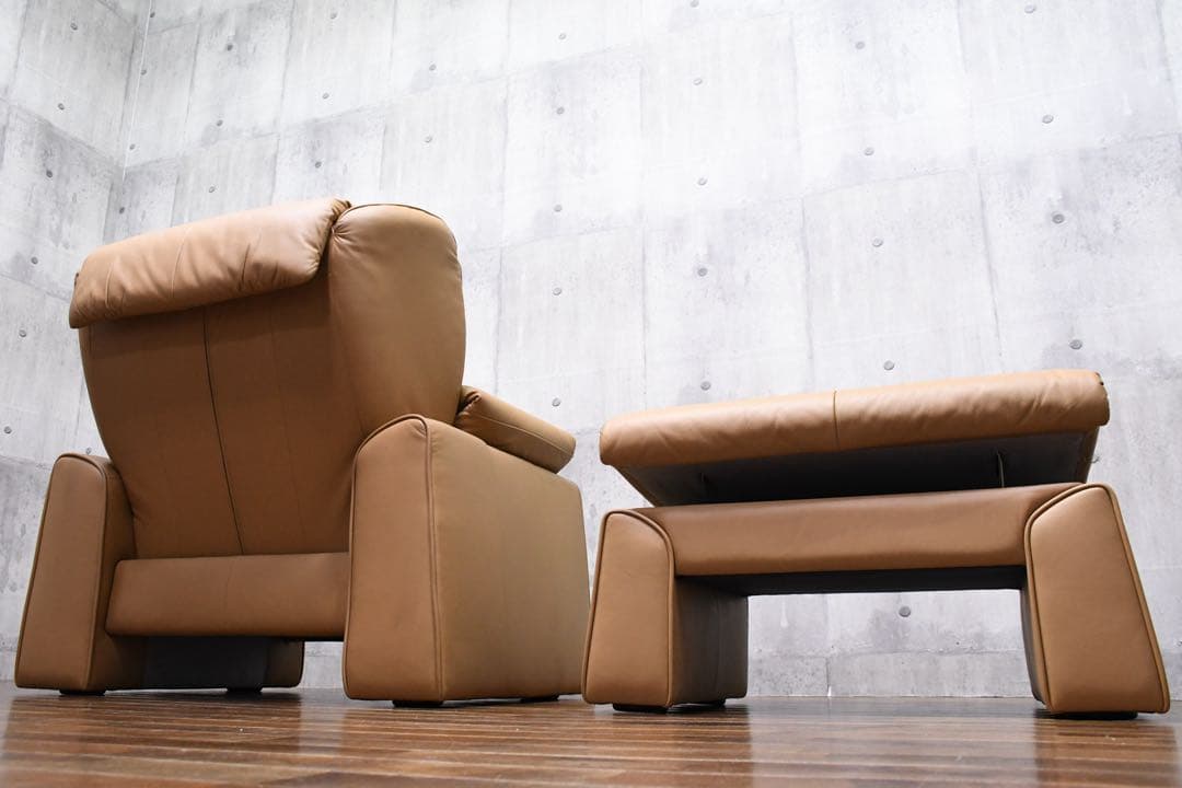 EEK90 展示品 エルポ アトランタ リクライニングソファ オットマン