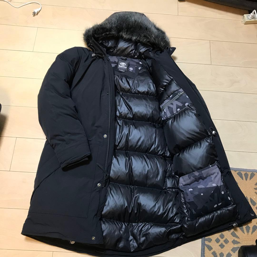 ティンバーランド メンズ L ダウンジャケット 黒 ファー付き - メルカリ