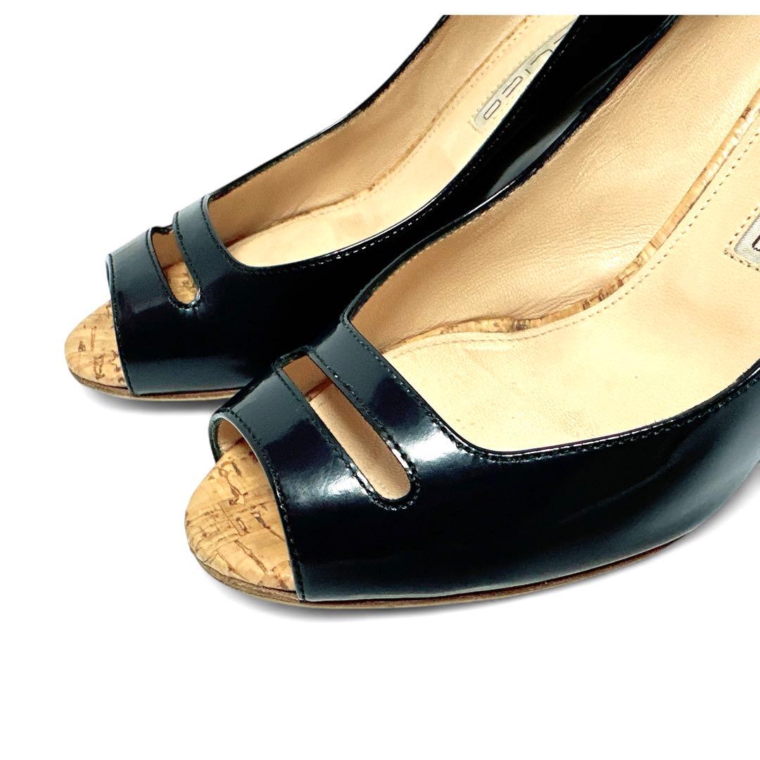 美品✨ペリーコ 36 約23㎝ パンプス アネッリ オープントゥ エナメル