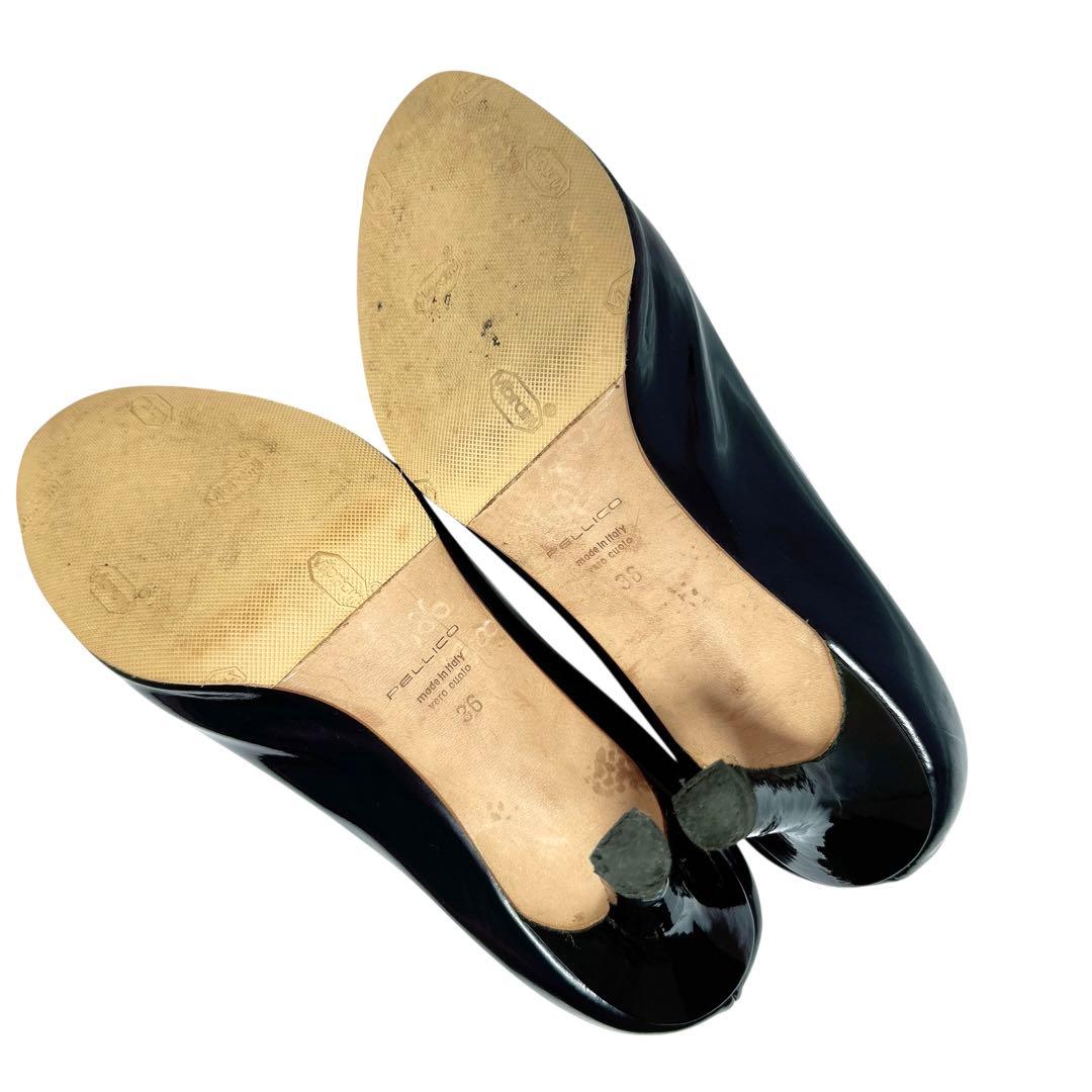 美品✨ペリーコ 36 約23㎝ パンプス アネッリ オープントゥ エナメル