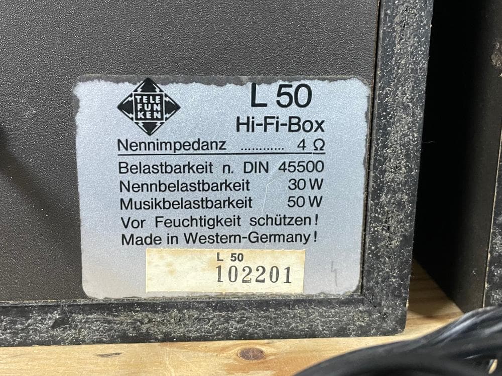 TELEFUNKEN HiFi-Box L50 テレフンケン スピーカー西ドイツ - メルカリ