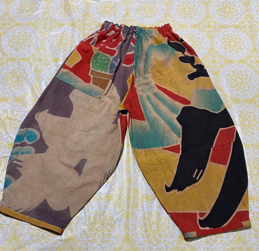 売り切りお値下げ！柿渋染め大漁旗バルーンパンツ - メルカリ