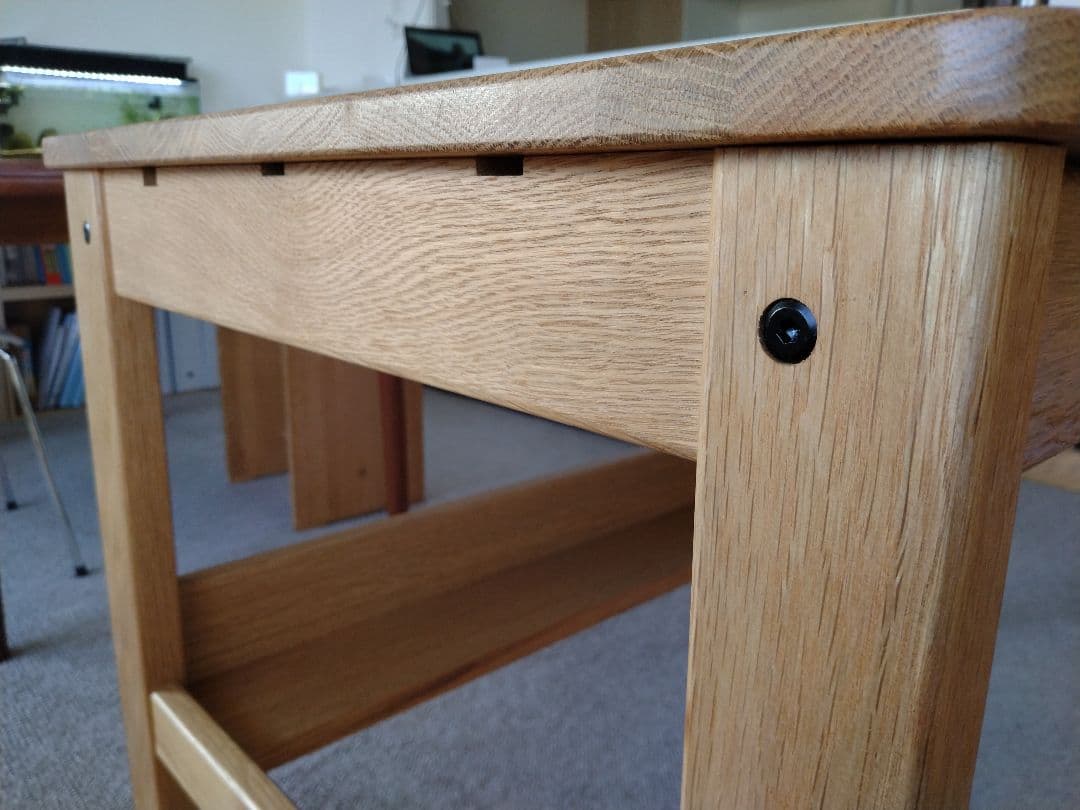 totoro様専用】MUJI/無印良品 オーク無垢材デスク110cm引出足元棚