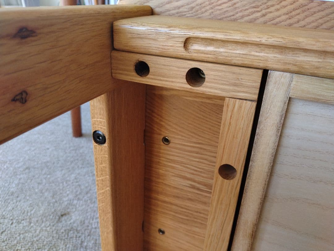 totoro様専用】MUJI/無印良品 オーク無垢材デスク110cm引出足元棚