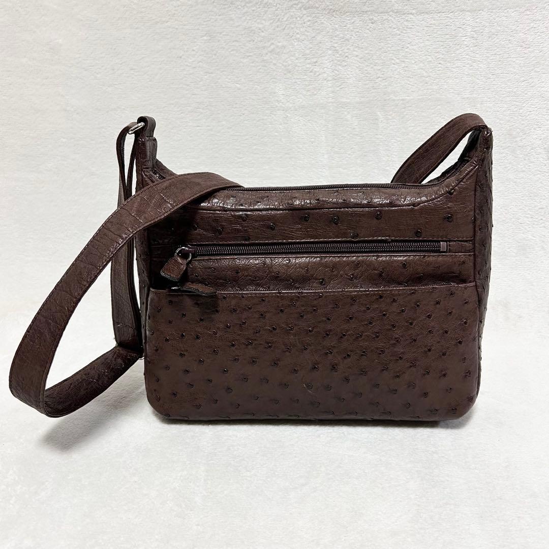 オーストリッチ ショルダーバッグ JRA認定 エキゾチックレザー