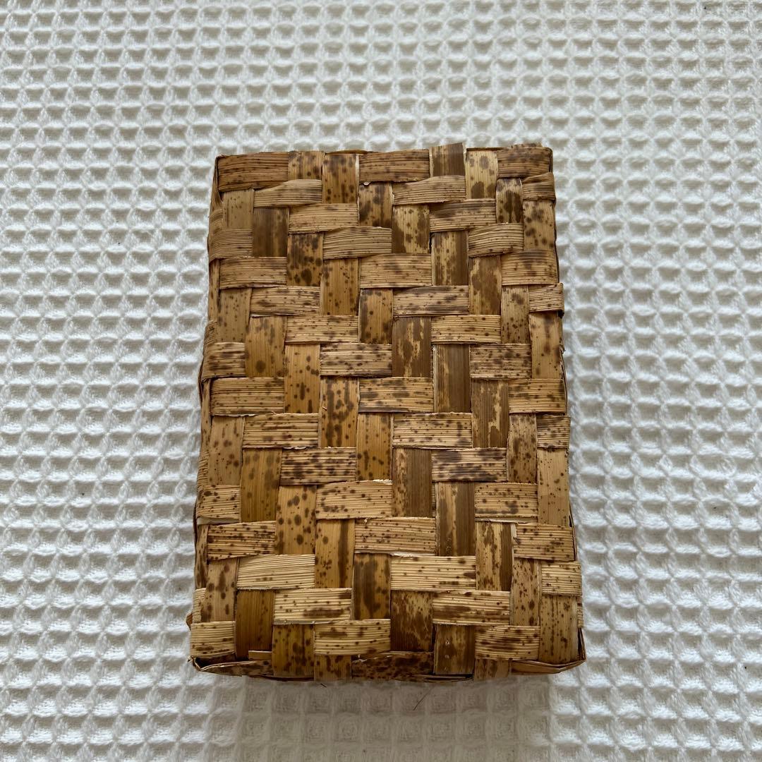 竹皮細工 竹皮編み 小物入れ お弁当箱 昭和レトロ風 - メルカリ