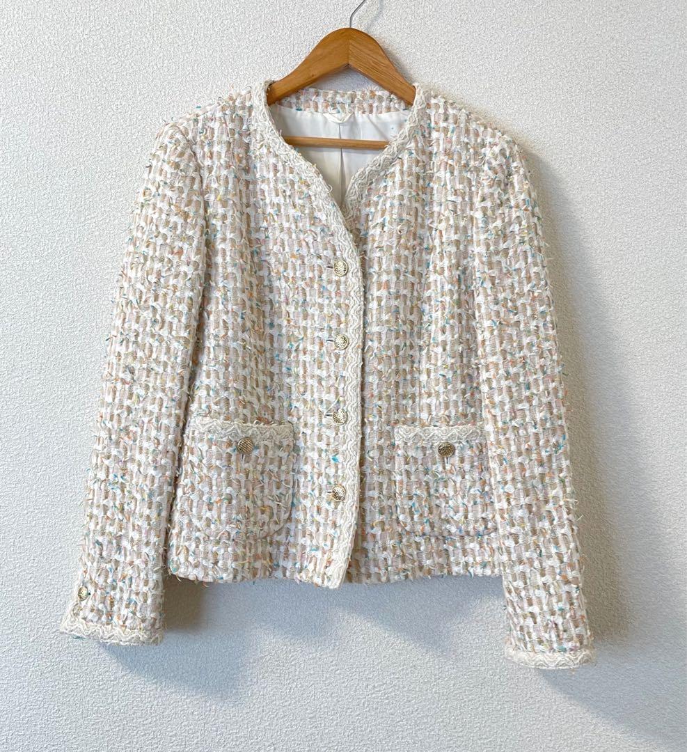 アナイ 38 リントンツイード ノーカラージャケット - メルカリ