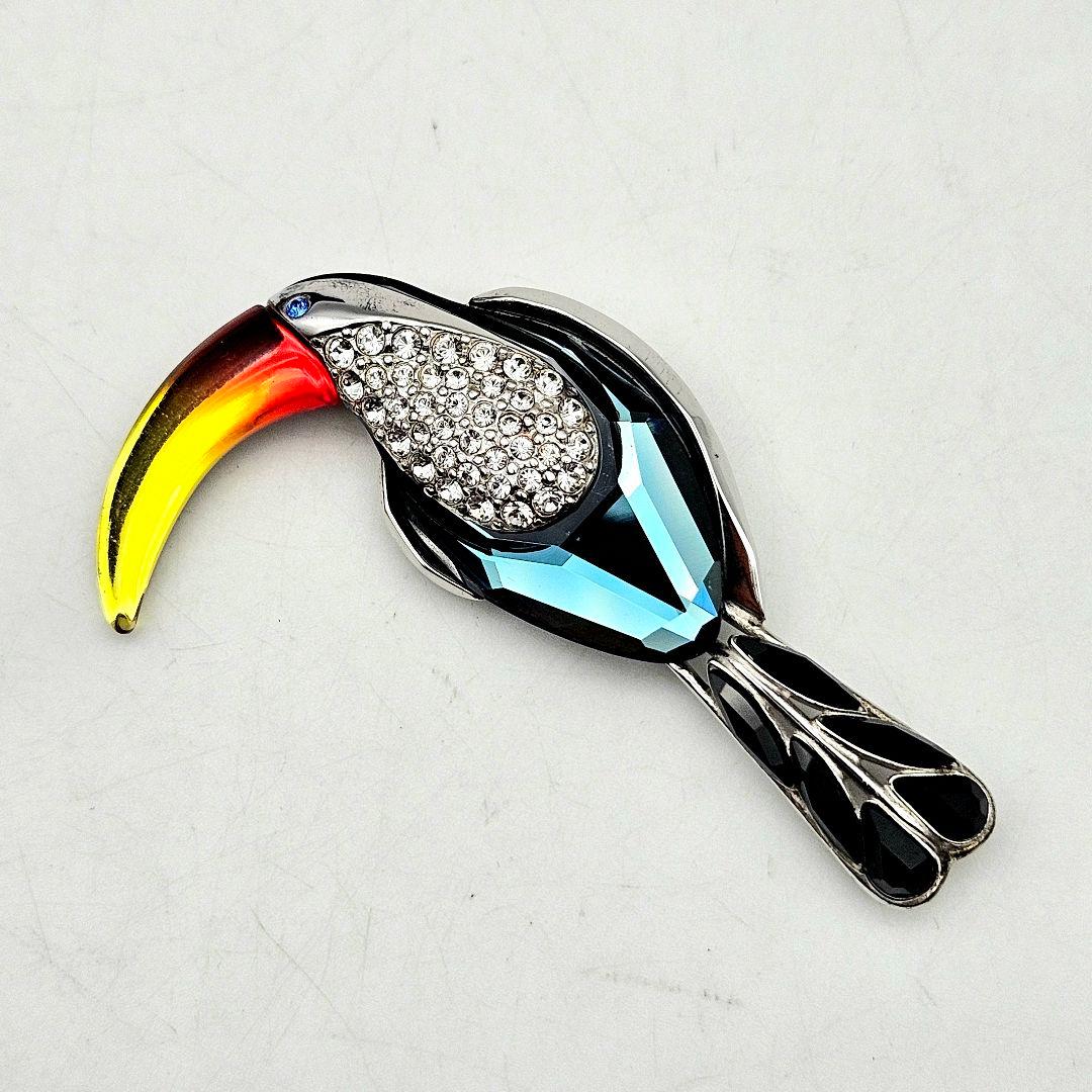 SWAROVSKI ラインストーン 鳥 SILVER ブローチ 〈202-6〉 - メルカリ