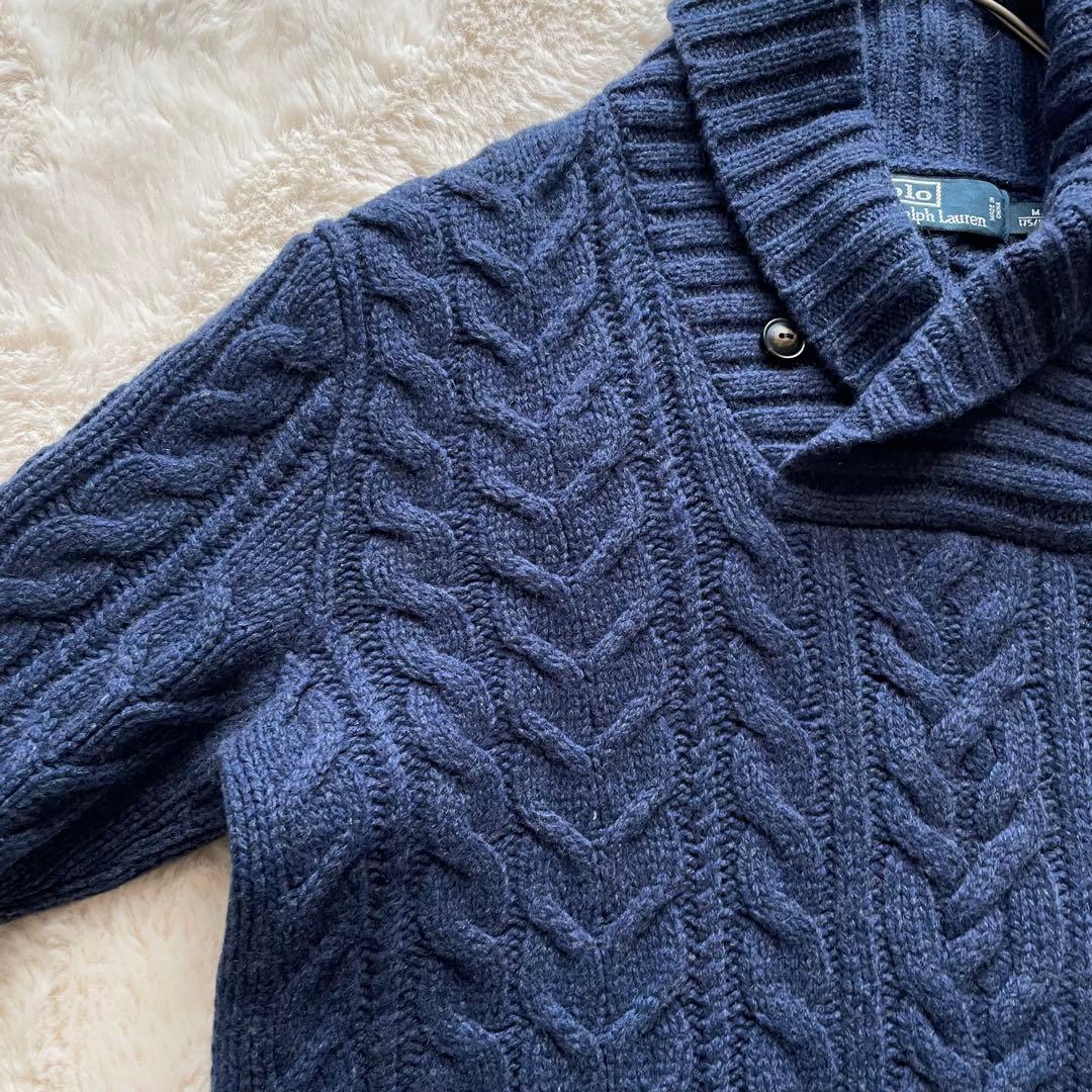 希少/超美品 ポロラルフローレン M アンゴラ ケーブルニット ショール