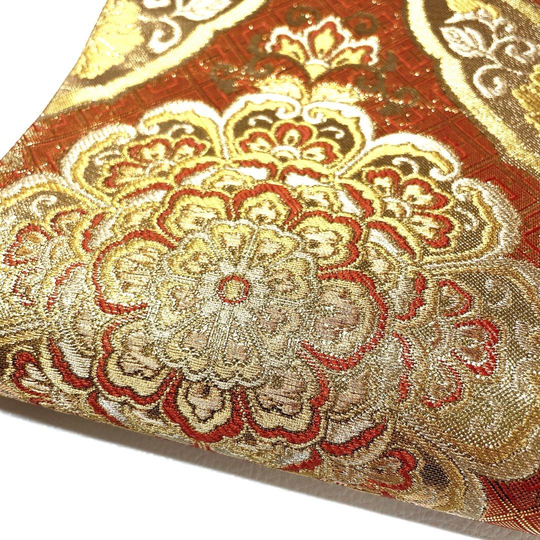 A1813 ○高級 正絹 六通 袋帯 華文 花文 七宝 - メルカリ