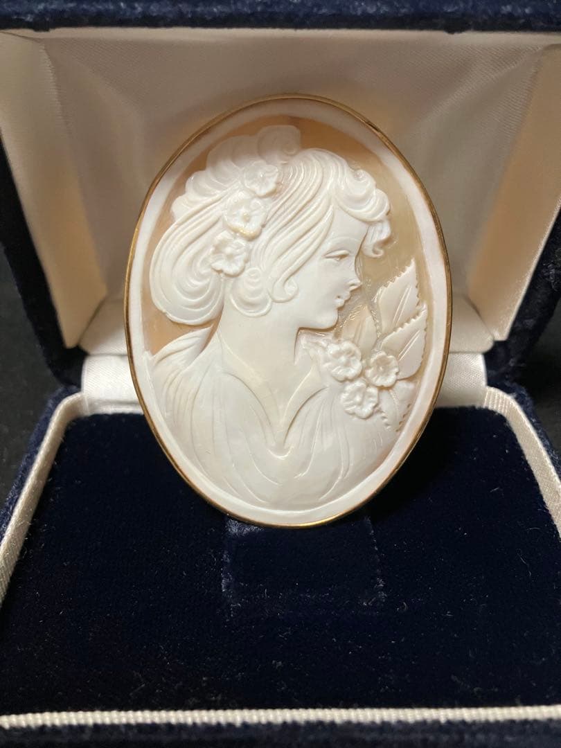 カメオ シェル ブローチ K18 楽天市場】K18 シェルカメオ ブローチ ペンダント : 宝寿堂【楽天市場店】