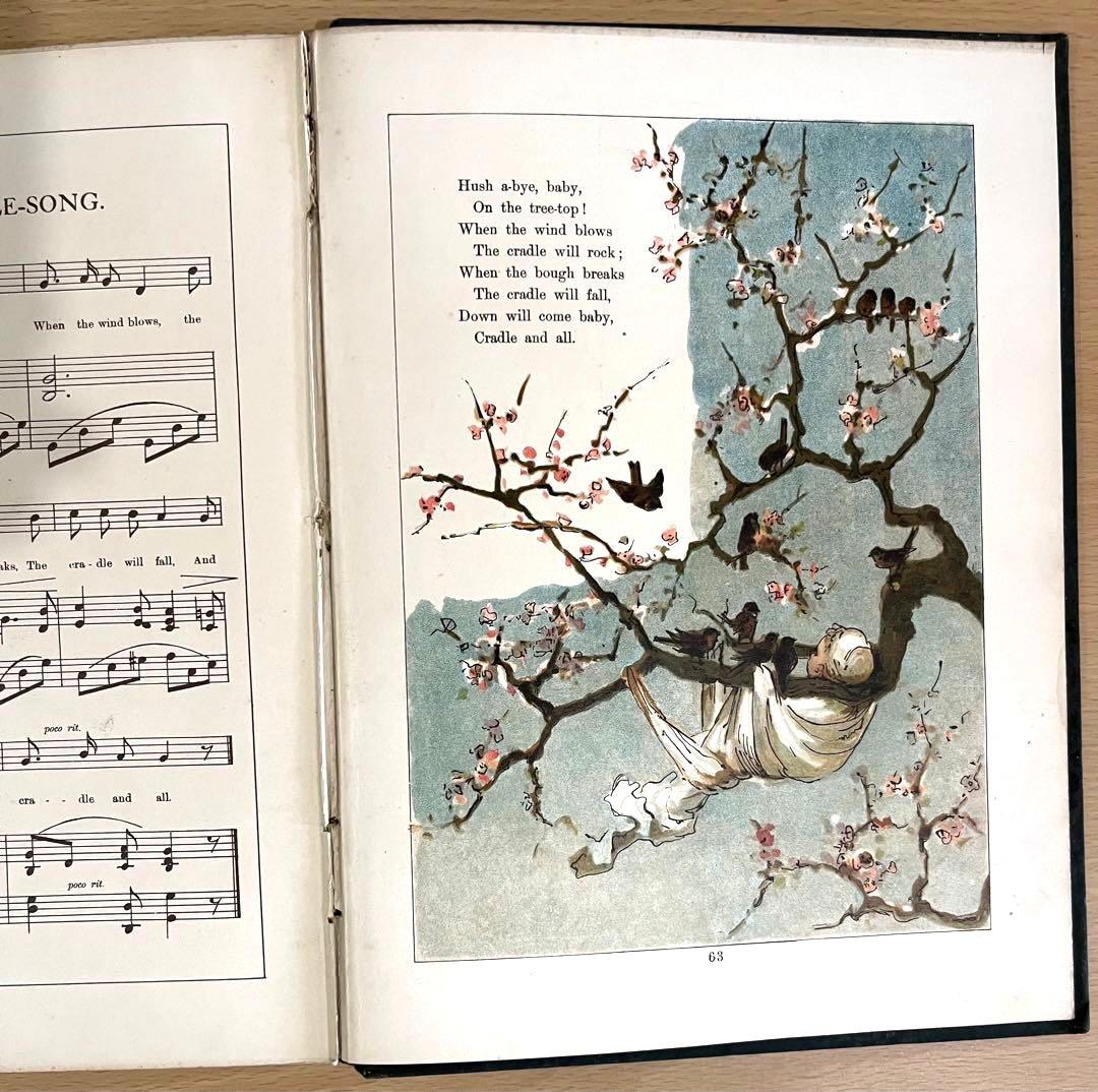 No.238 希少 古書 洋書 絵本 アンティーク 楽譜 子守り歌 童謡 詩集
