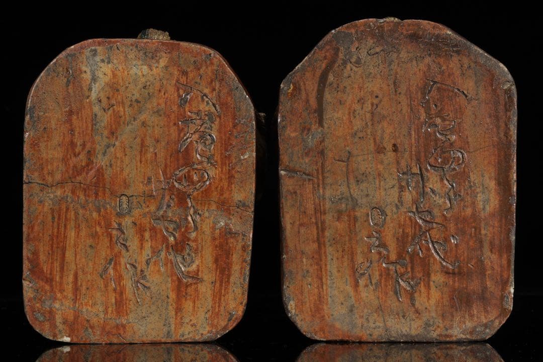 江戸期名陶 【加藤春岱】 瀬戸焼 特大狛犬 阿吽 一対 桐箱 獅子