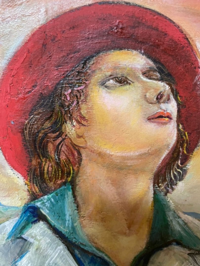 津田周平 油彩 カンヴァス F4 原画 真作保証 1点物