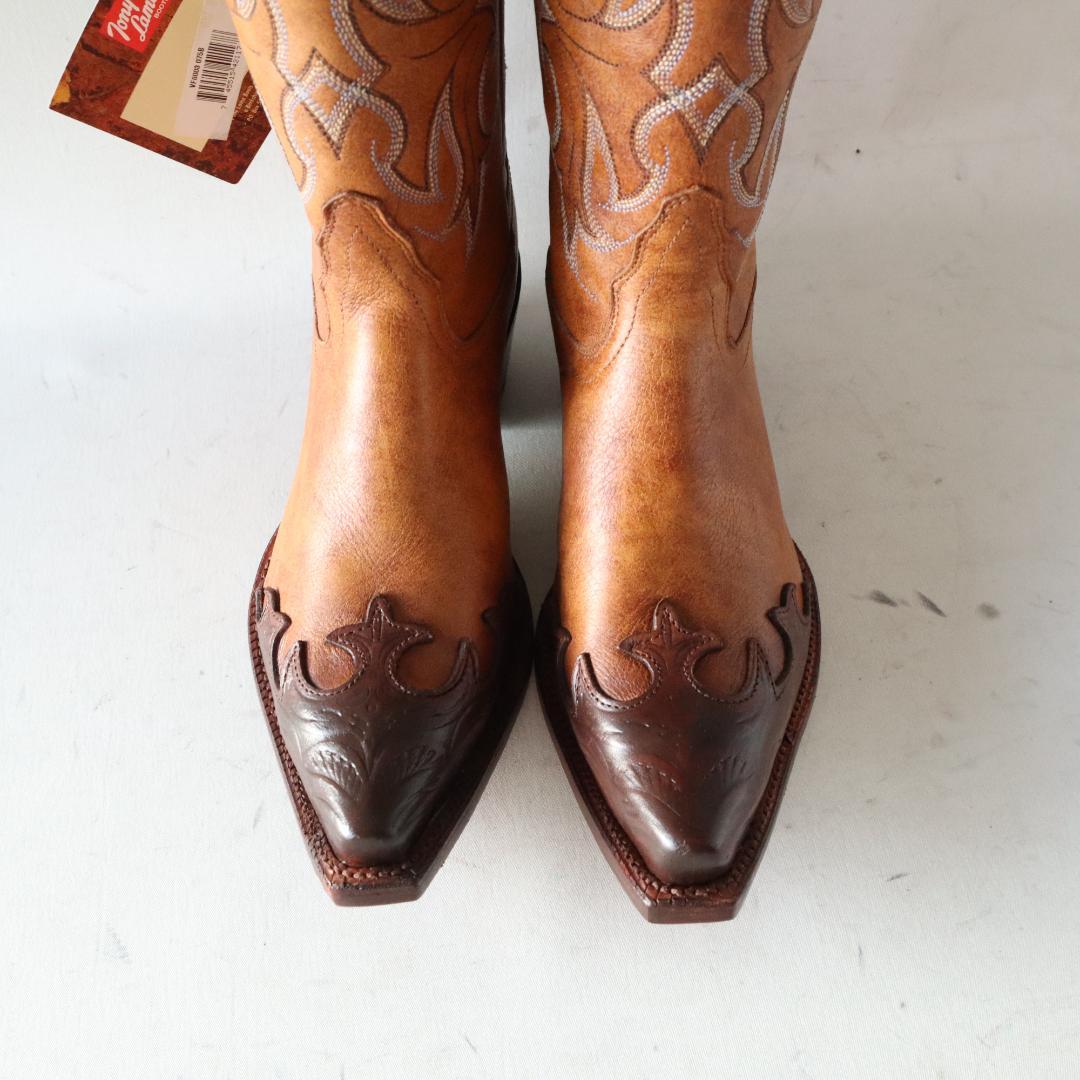 新品タグ付トニーラマVF6003本革ウエスタンブーツ 7.5B 24.5cm相当