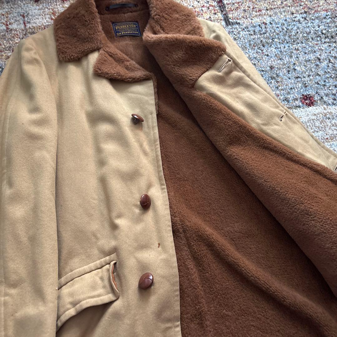 80s ペンドルトン ウール コート ファー 木目ボタン ビンテージ - メルカリ