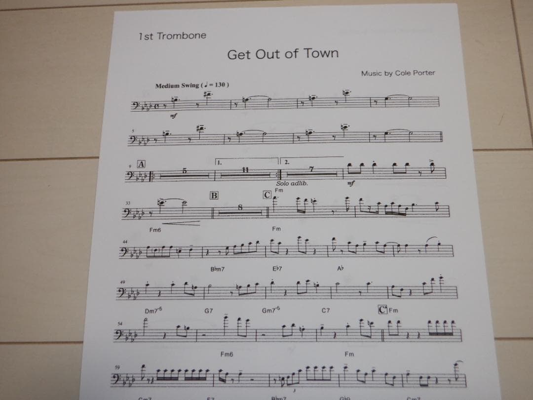 ビッグバンド楽譜「Get Out of Town」(絶版)