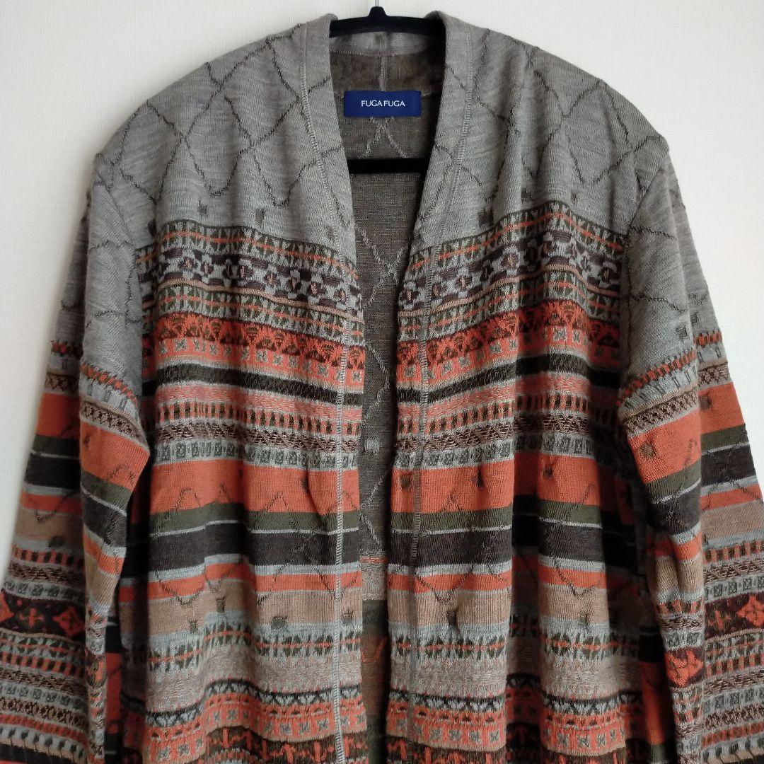 新品未使用 FUGAFUGAジャガードニットカーディガン ウールリネン