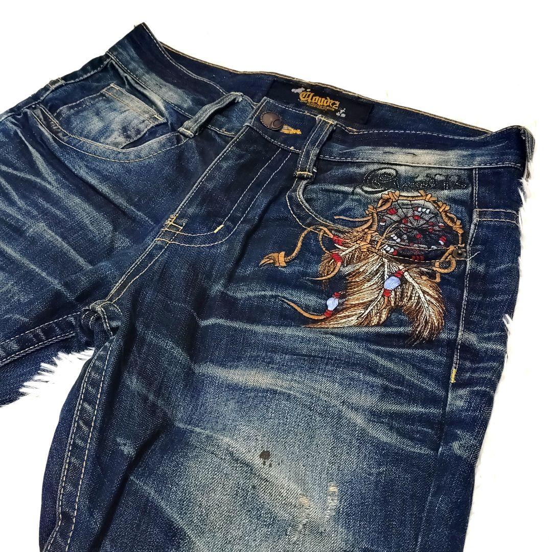 クラウド72 デニム 30 刺繍 イーグル y2k ドリームキャッチャー - メルカリ