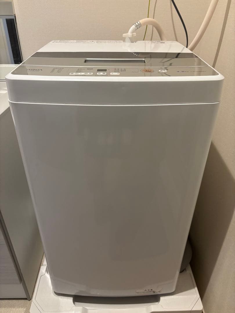 AQUA 洗濯機 4.5kg AQW-S45J(W) MAXZEN 冷蔵庫セット