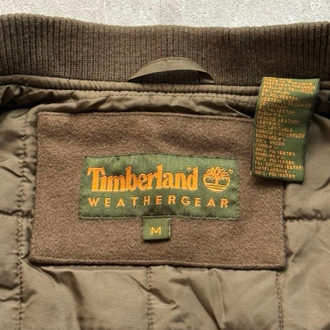 Timberland スタジャン レザー 本革 ワッペンロゴ 中綿入り 90s - メルカリ