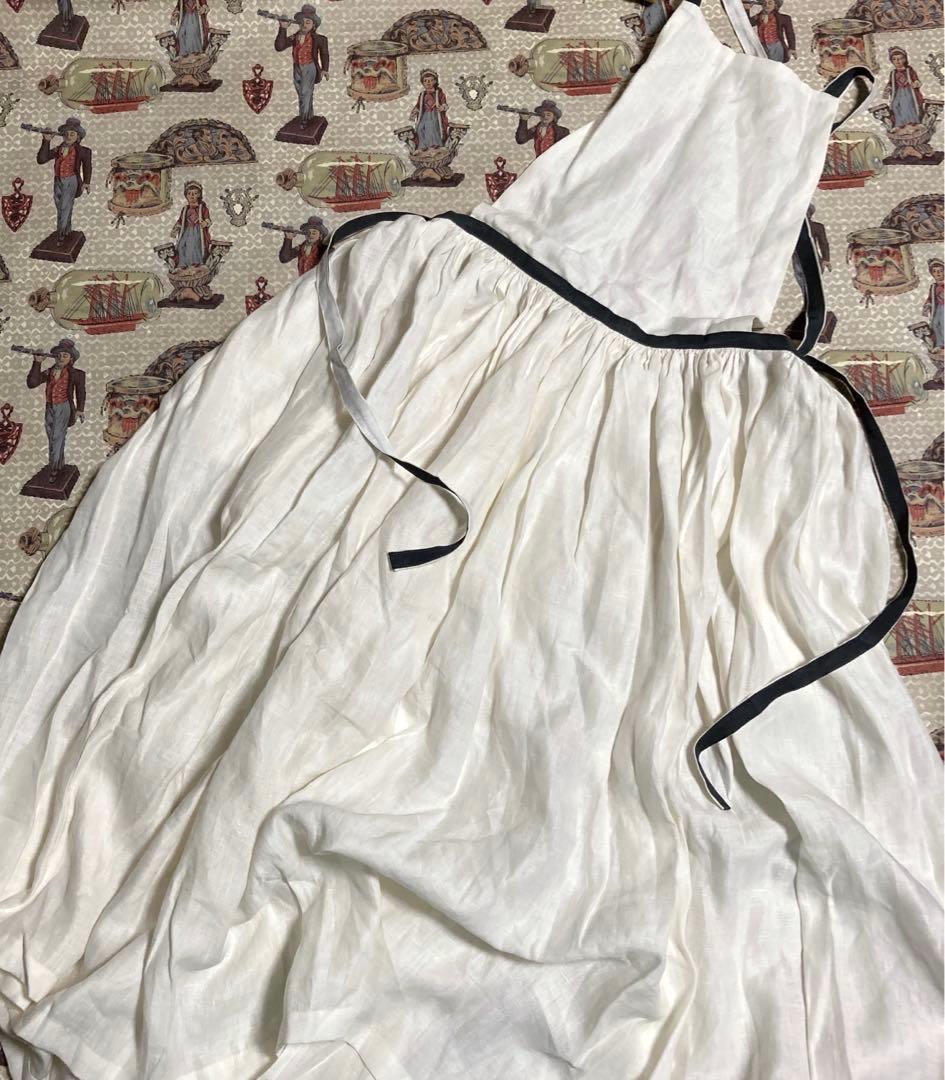 ハンドメイド❣️linenエプロンフランスアンティーク/タブリエ