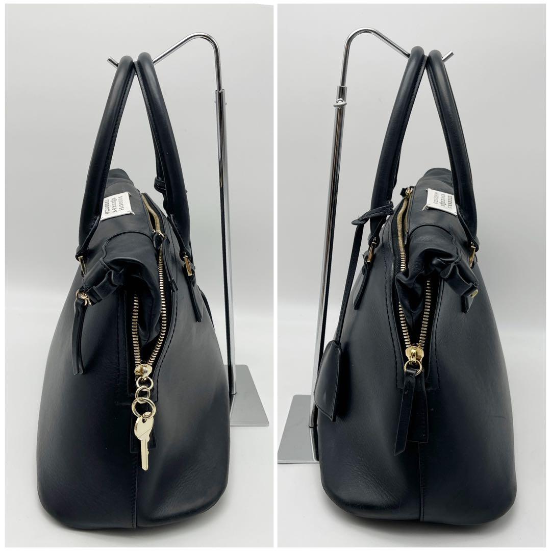 メゾンマルジェラ 5AC ハンドバッグ レザー 鍵 チャーム ミディアム 黒