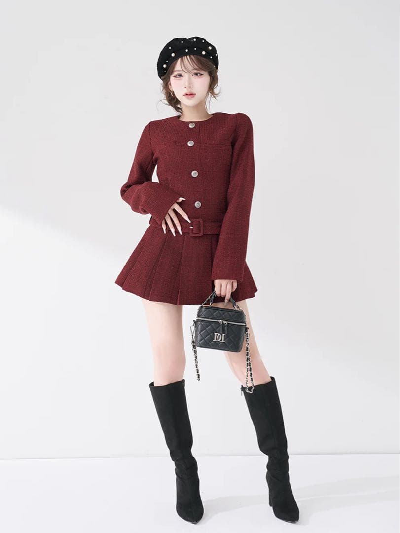 Darich ボックスプリーツツイードミニワンピース BRD FREE - メルカリ