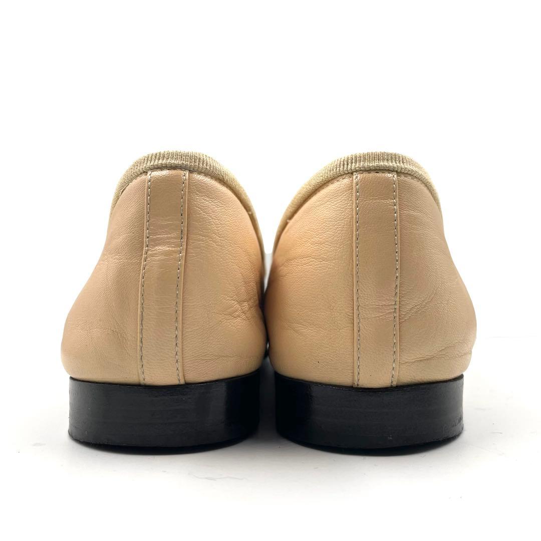 《超美品》シャネル ココマーク フラットパンプス バレエ バイカラー ベージュ系