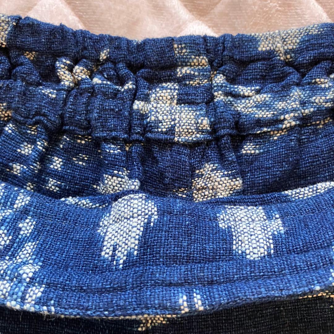 sorairo様専用☆うさとの服 藍染風・ヘンプ混 イカパンツ／巻き