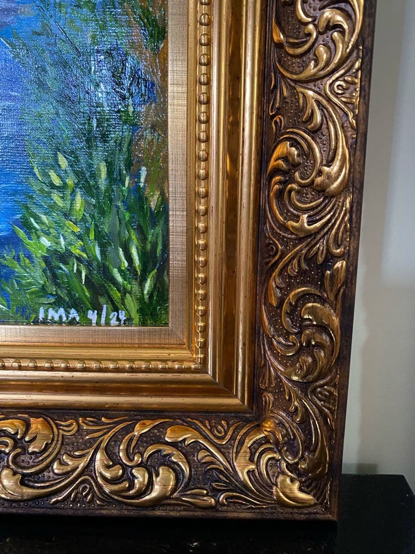 値下げ可 風景画 油彩画 油絵 油彩 2024年 金色フレーム