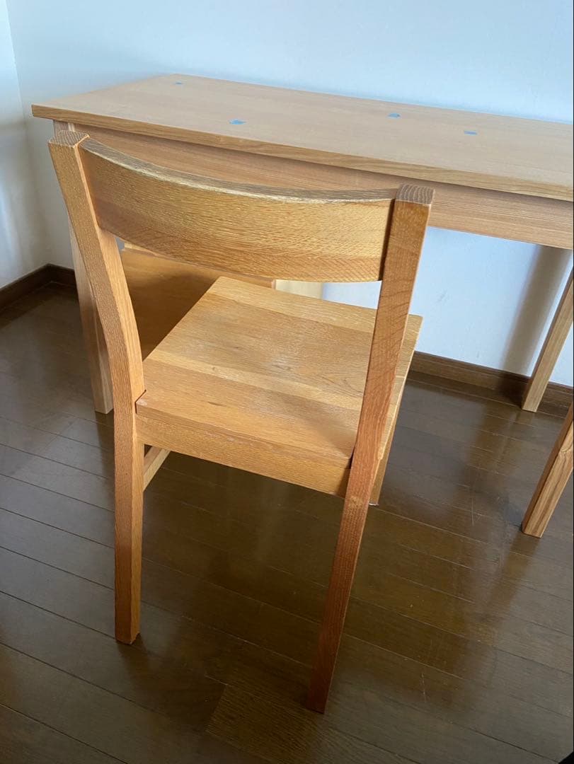 直接手渡し) 廃盤 無印良品 タモ材 デスク キャビネット チェア 3点