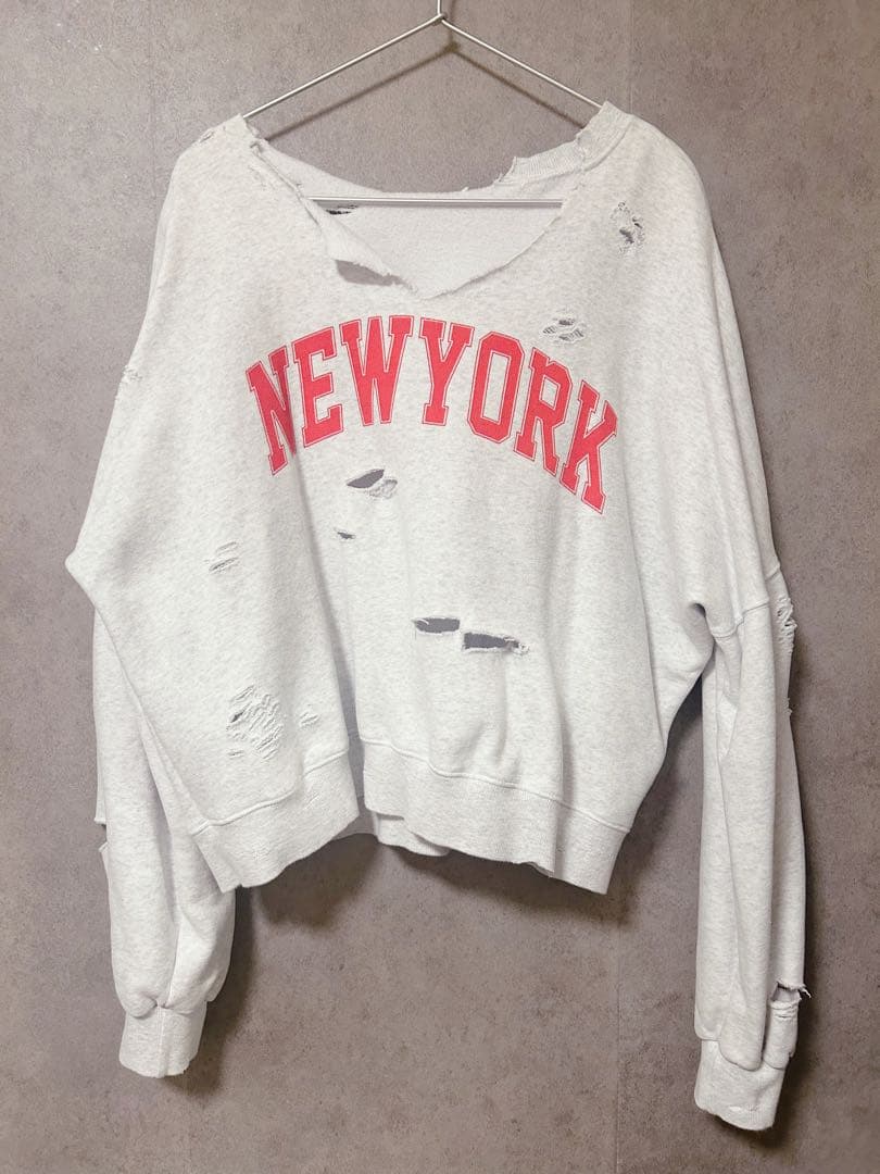 NEWYORK ダメージ加工 ボロスウェット 常田大希さん（King Gnu）風