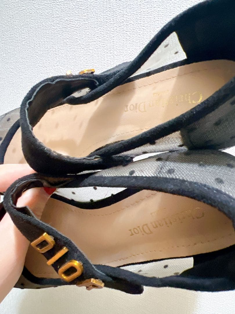 Dior ドット柄 フラットシューズ 37size - メルカリ