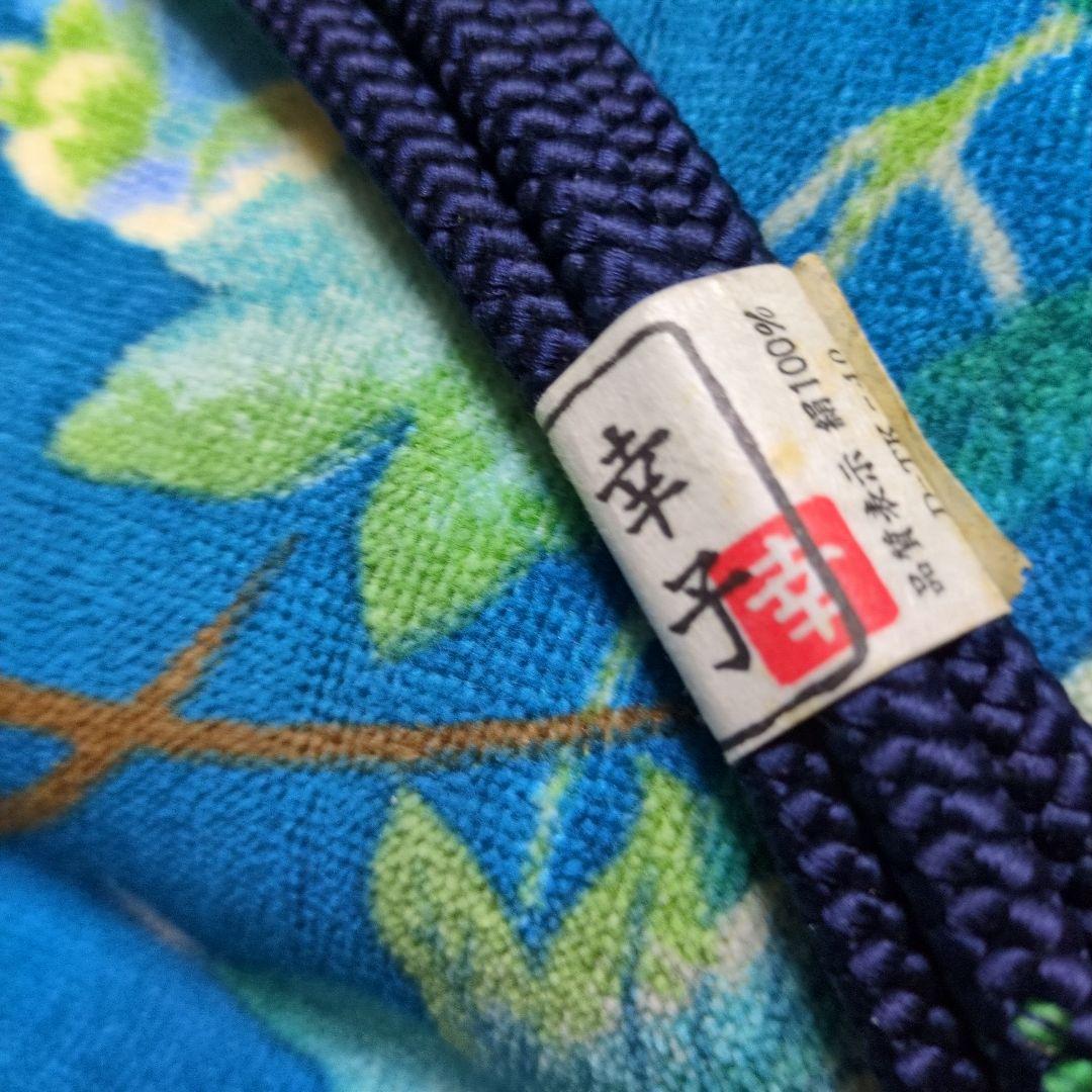 花井幸子丹後縮緬 可愛い雀刺繍パールトーン加工あり 帯締も作家物 2