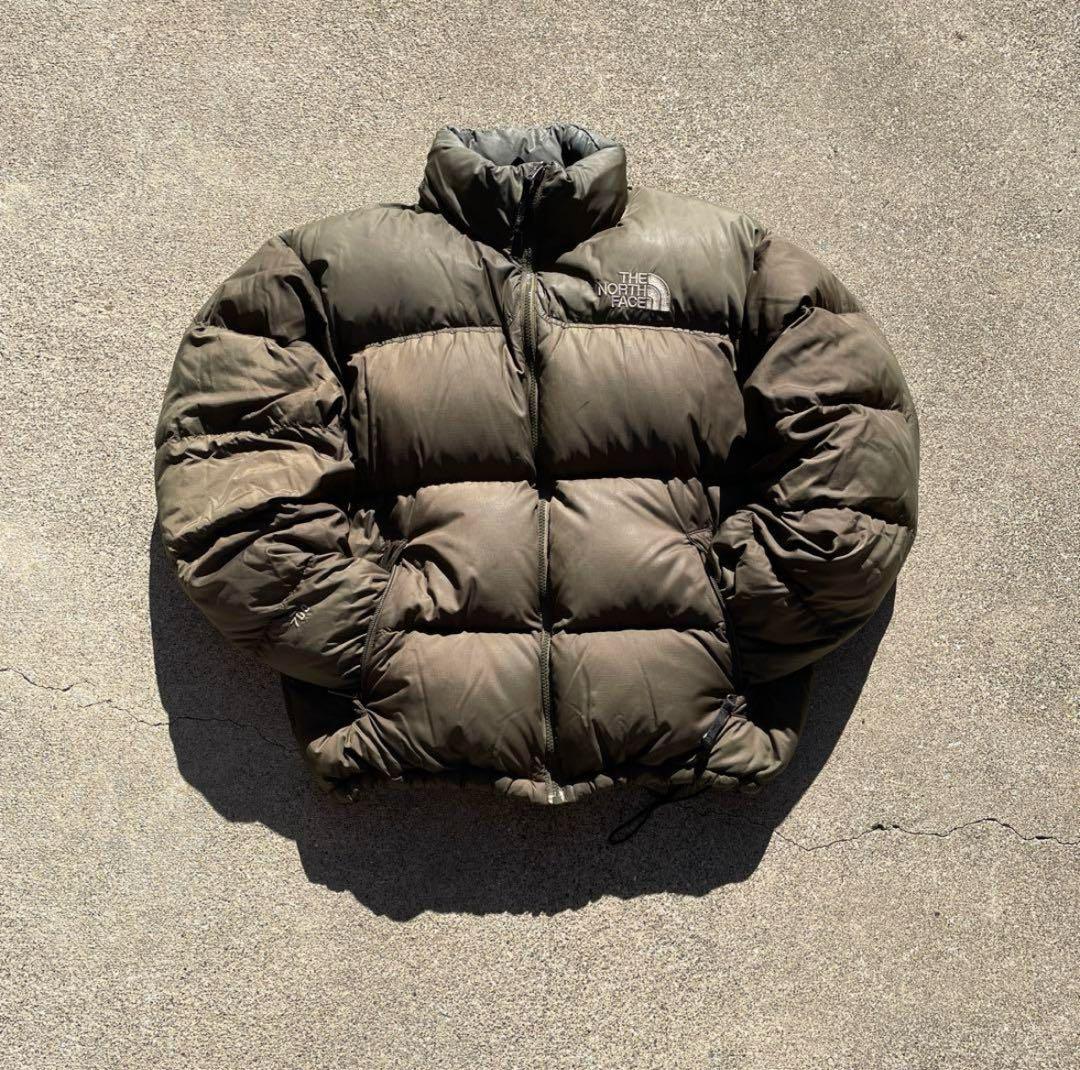 希少！】美品！90s レトロヌプシ センターロゴ カーキ M ノース