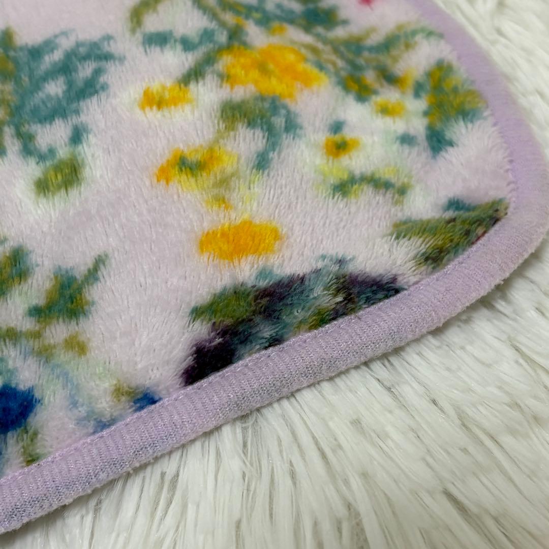 美品 フェイラー ブランケット 花柄 紫 パープル 綿 シュニール織り