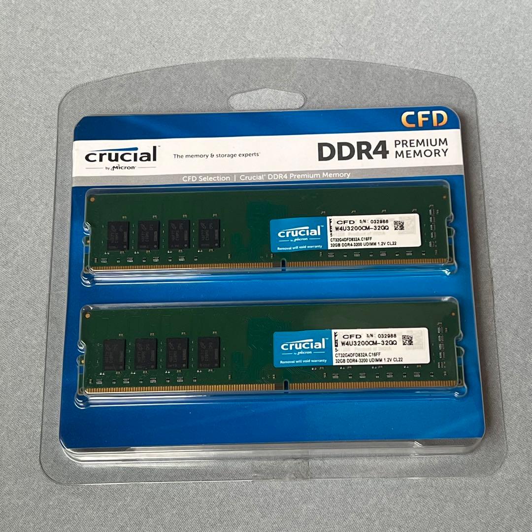 CFD crucial DDR4 プレミアムメモリー 32GB×2 Crucial RAM 32GB Kit (2x16GB) DDR4 3200MHz CL22 (or 2933MHz or