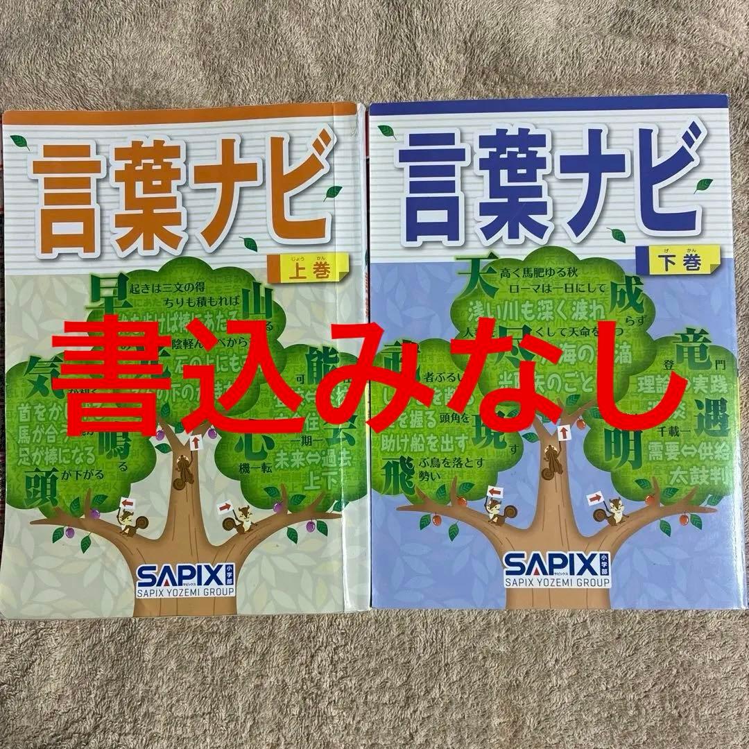 ✳️ サピックス言葉ナビ 上巻・下巻2冊セット - メルカリ