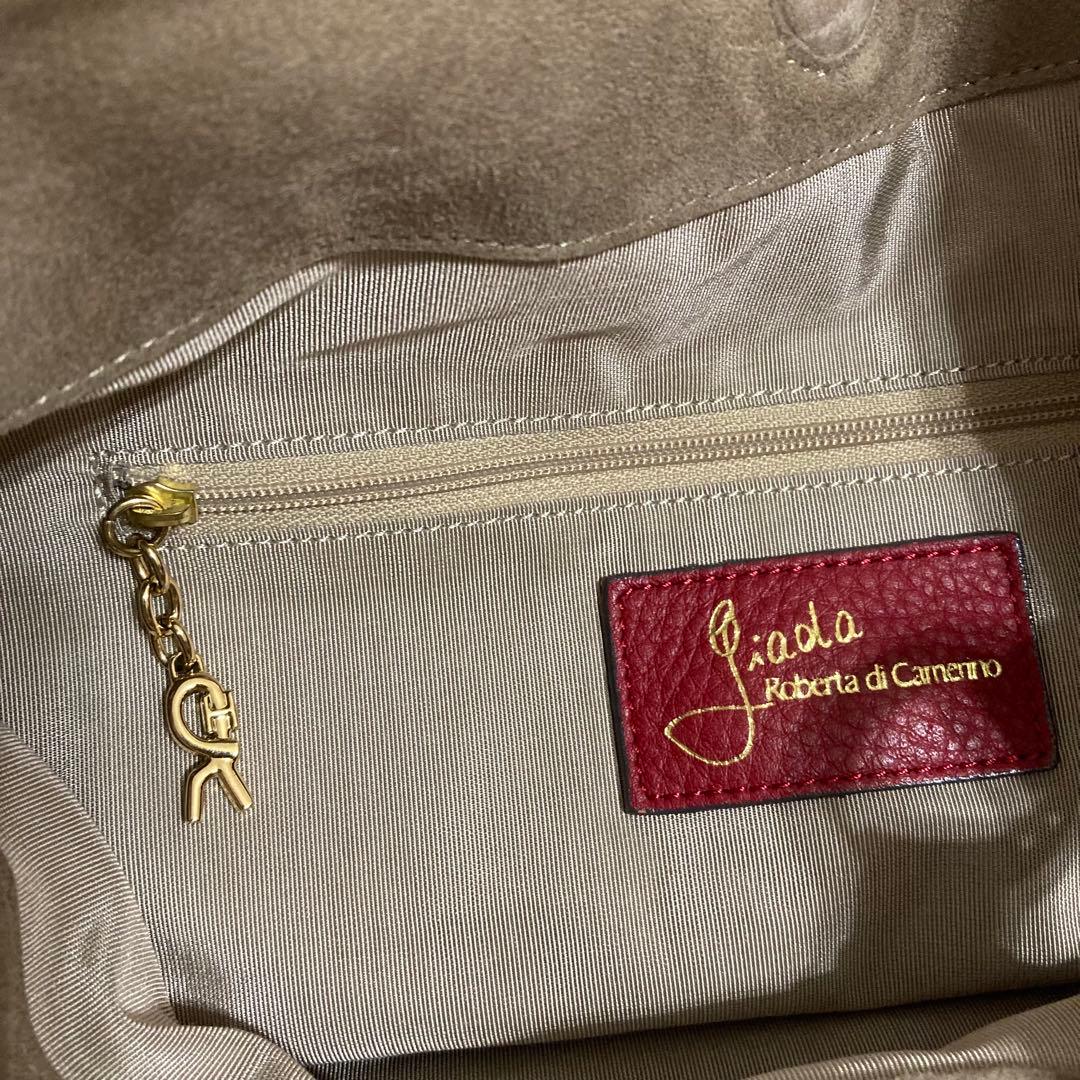 ロベルタディカメリーノ ショルダーバッグ レーネ レッド ロゴ トート