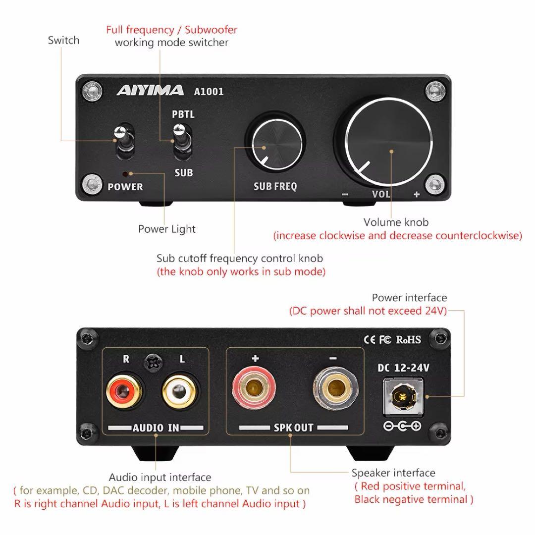 AIYIMA A100 100w デジタルハイパワーオーディオサウンドアンプ - メルカリ