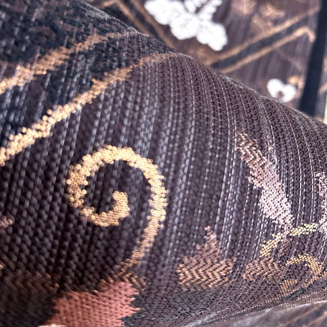 正絹　袋帯《短冊　小花》