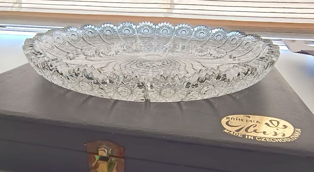 ボヘミアンクリスタル　大皿　27.5cm