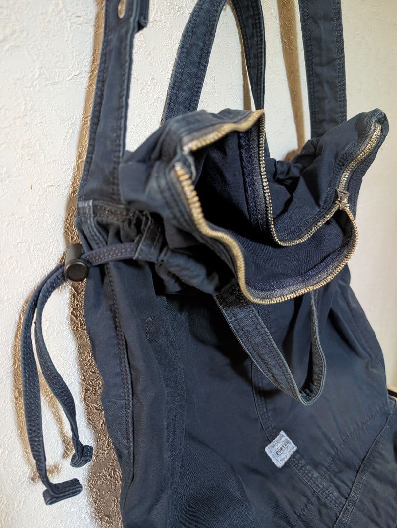 ガレ調《吉田カバンとWolf＆flower》藍染　ミナ　PJC　特大バック
