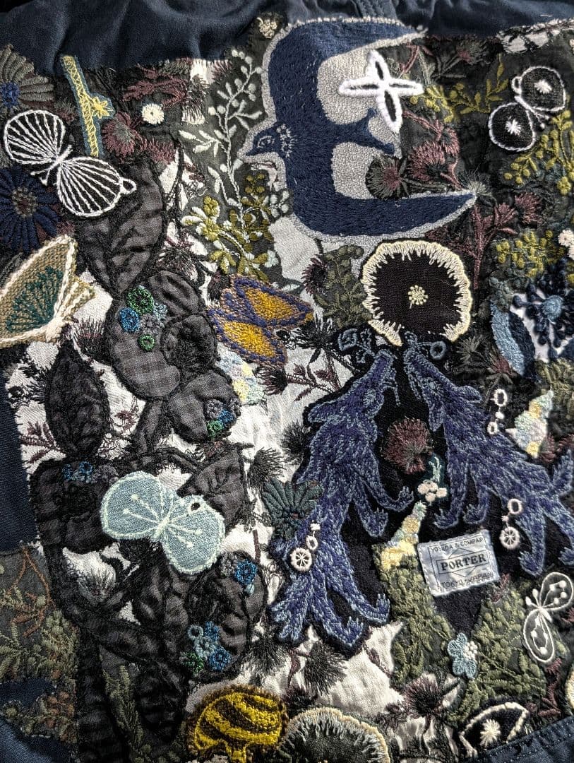 ガレ調《吉田カバンとWolf＆flower》藍染　ミナ　PJC　特大バック