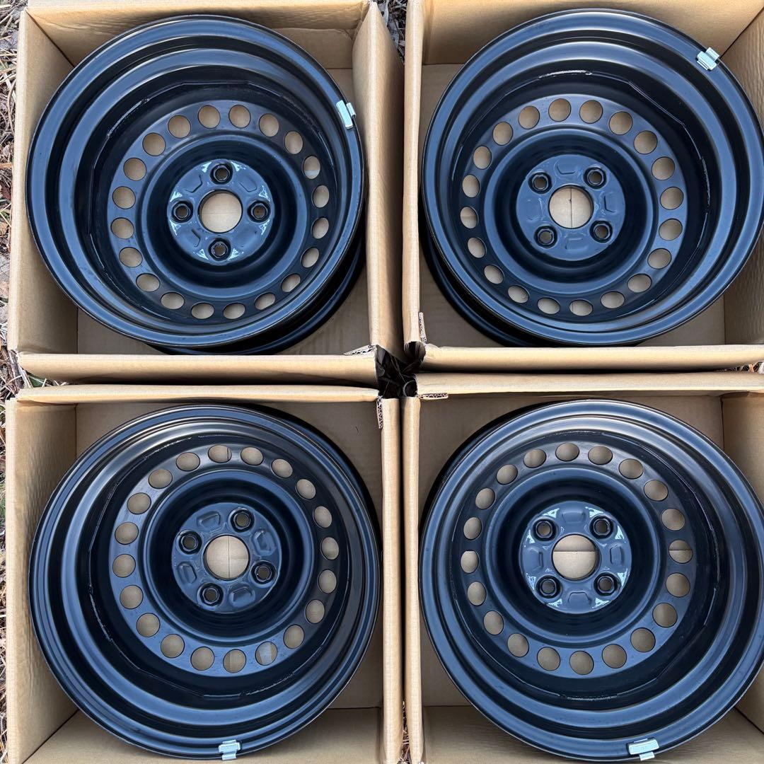 新車外し 14インチ 4.5J ハブ径54mm スチールホイール 4穴 4本