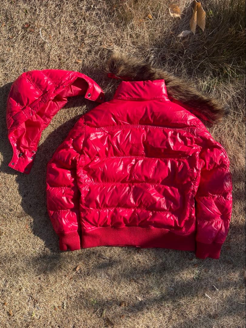 オールドユニクロ ファー、フード取り外し可 短丈 ダウンジャケット