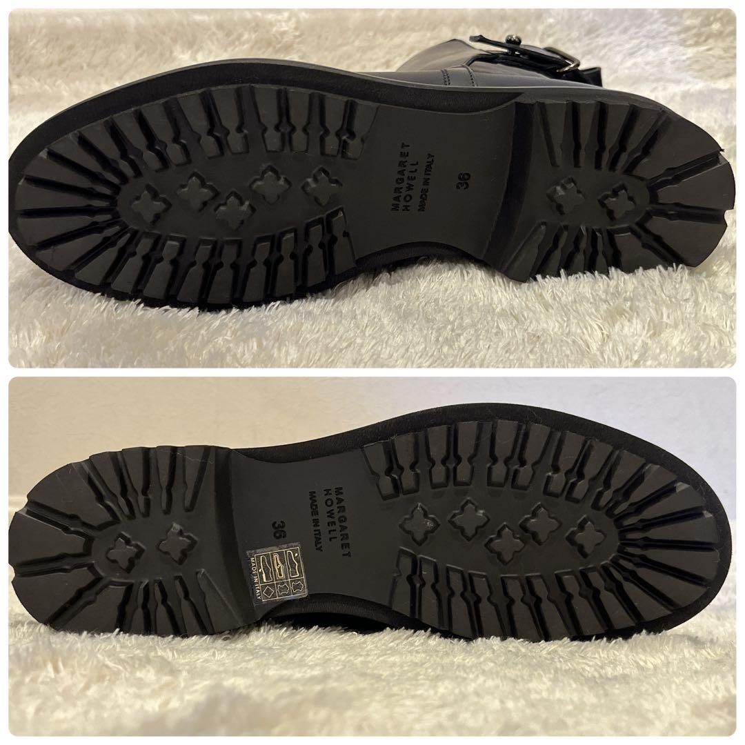 マーガレットハウエル LEATHER STUD STRAP BOOT レザー